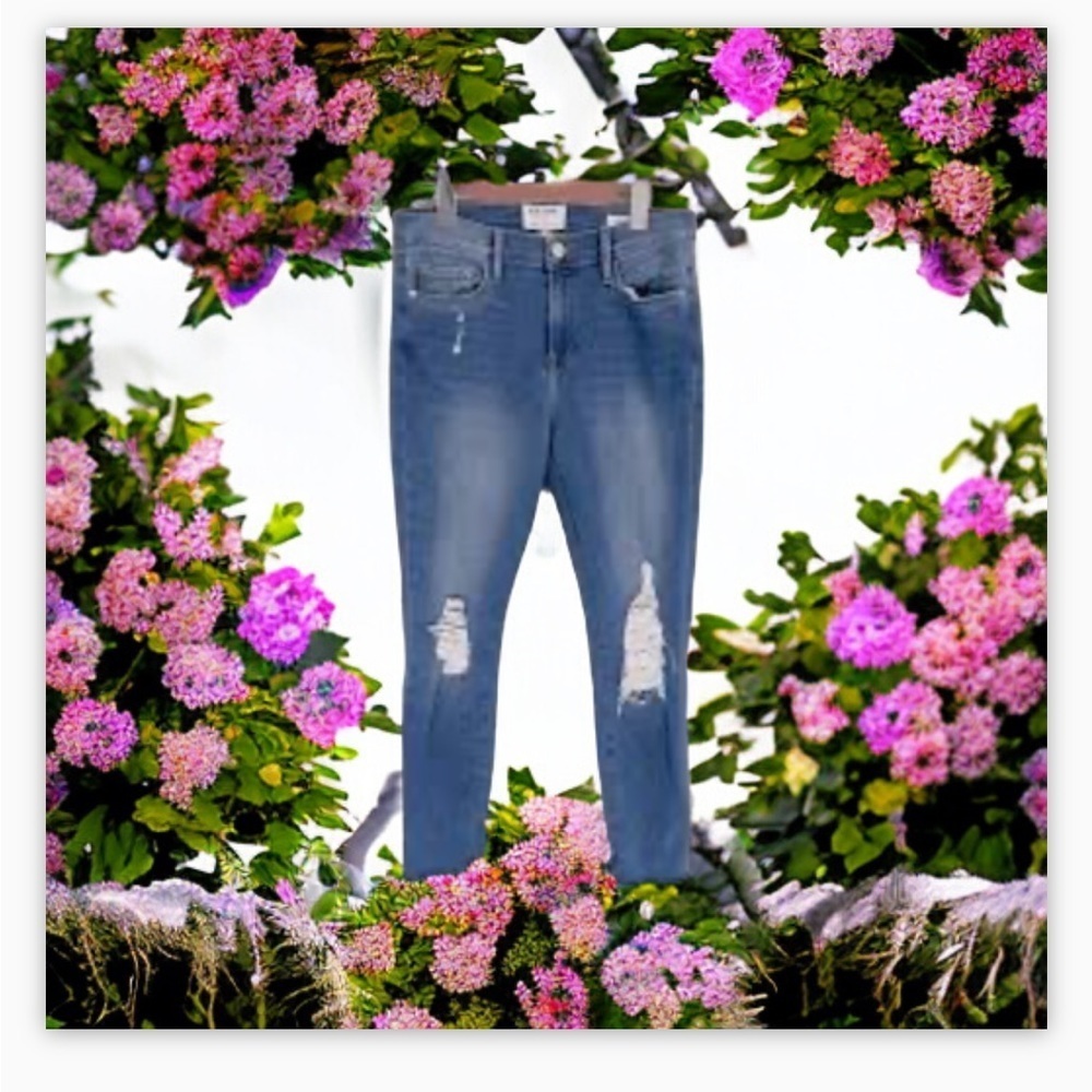Frame Denim Le Skinny De Jeanne Skinny Crop Jean - Sz29 EUC-Distressed raw hem☀️ - Picture 10 of 16